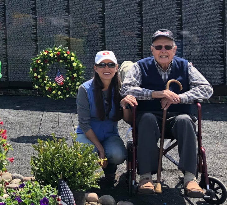 Lauri and Carl in front of the Vietnam Memorial